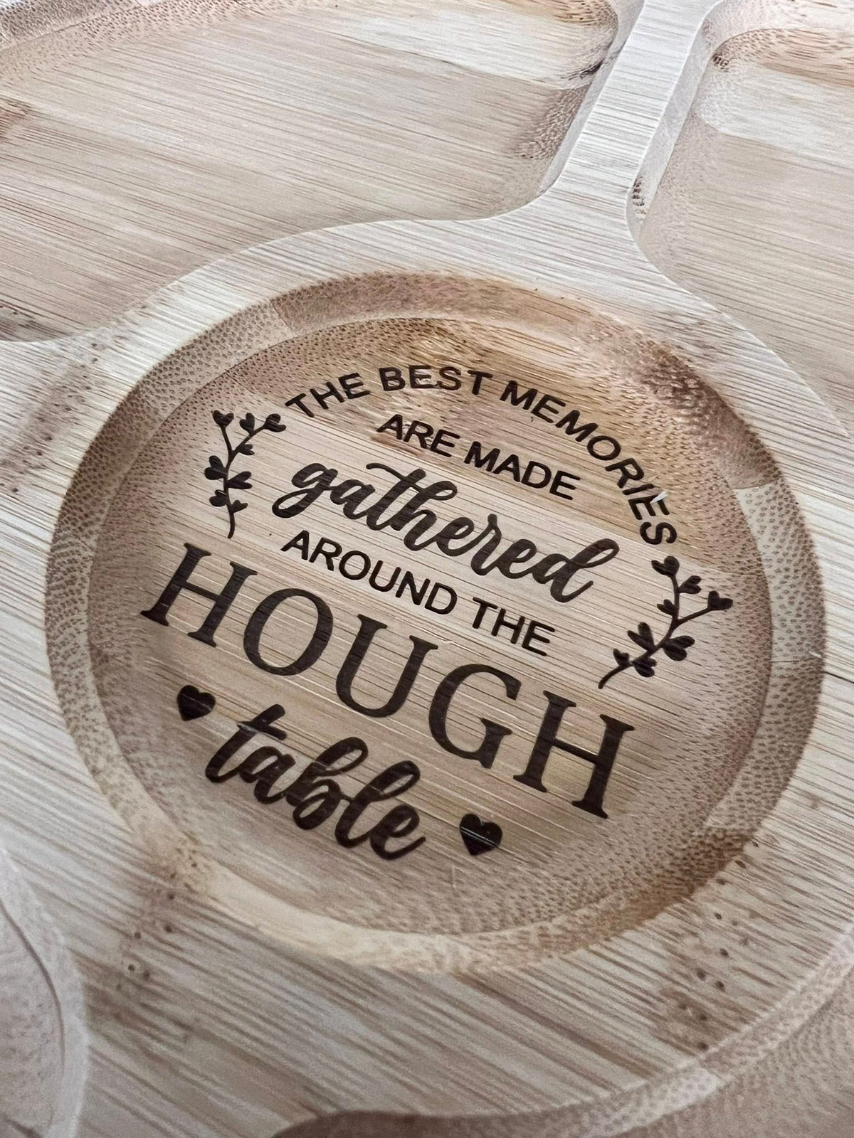 Personalized Bamboo Snack Serving Tray with Lid (S0019)