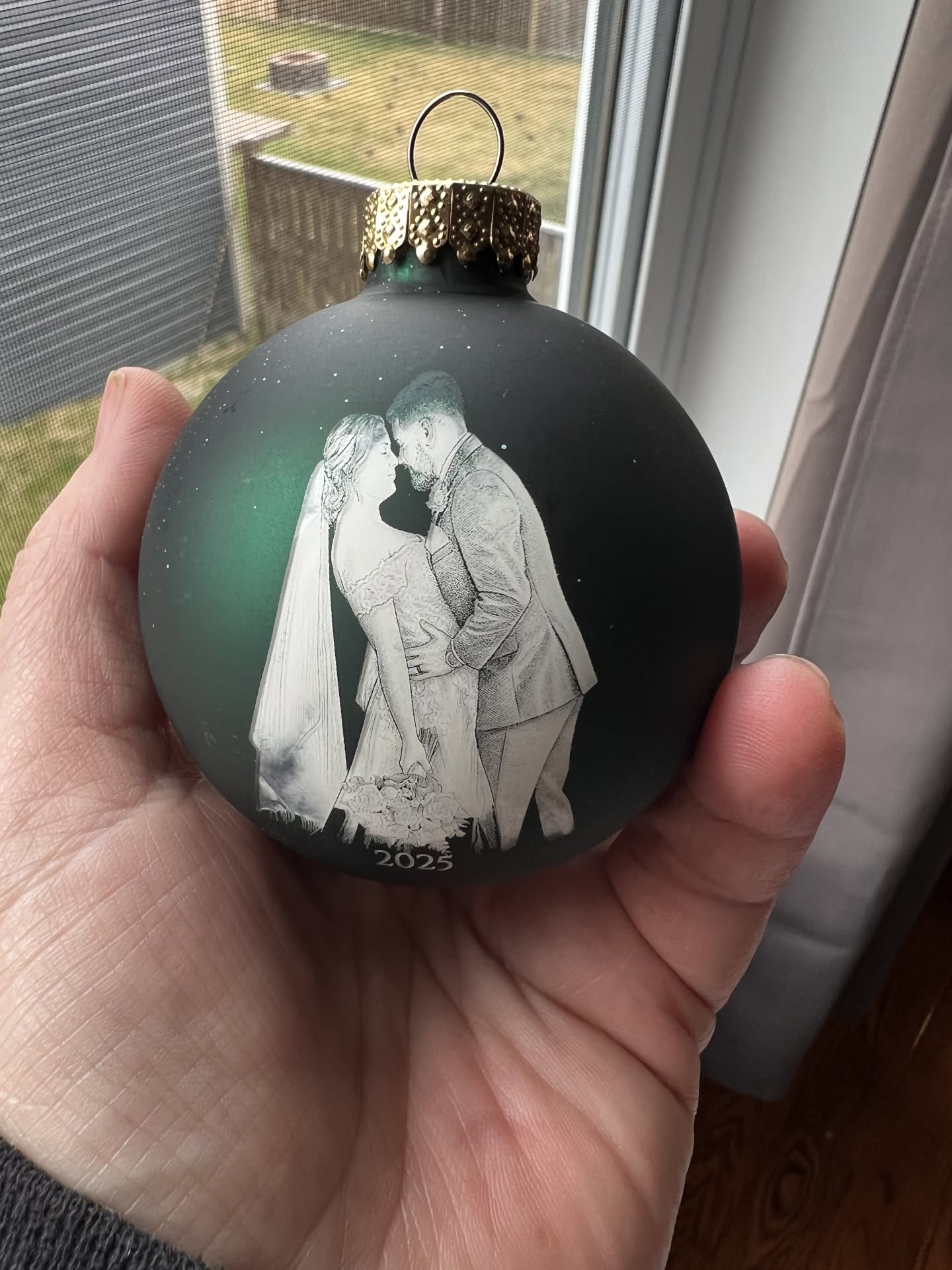 Personalized Laser-Engraved Glass Ornament