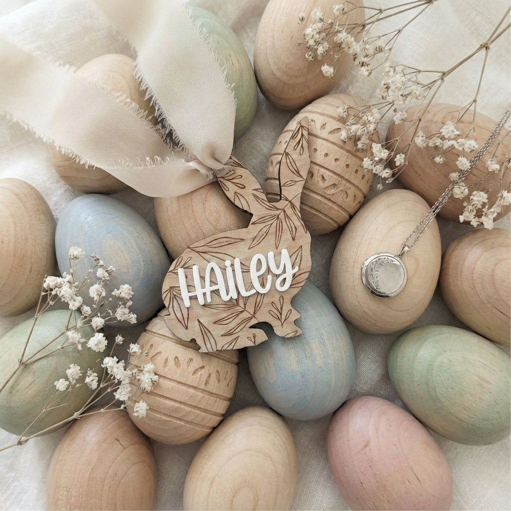 Personalized Bunny Keepsake Basket Tag