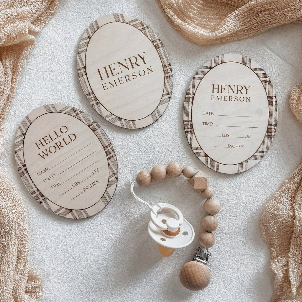 Personalized Baby Birth Announcement Sign | Custom Name & Birth Stats