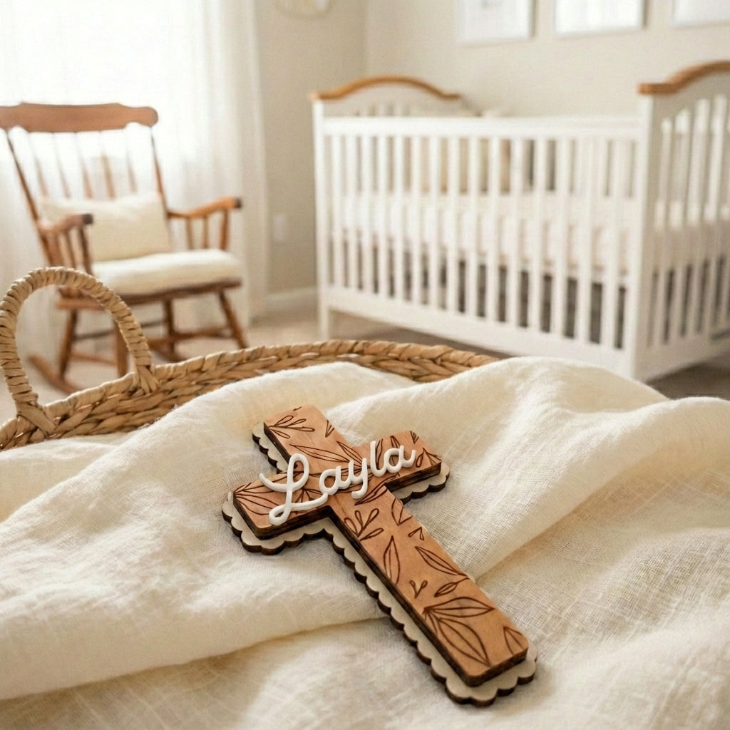 Personalized Wooden Cross | Custom Name Cross | Baptism or Easter Keepsake Gift