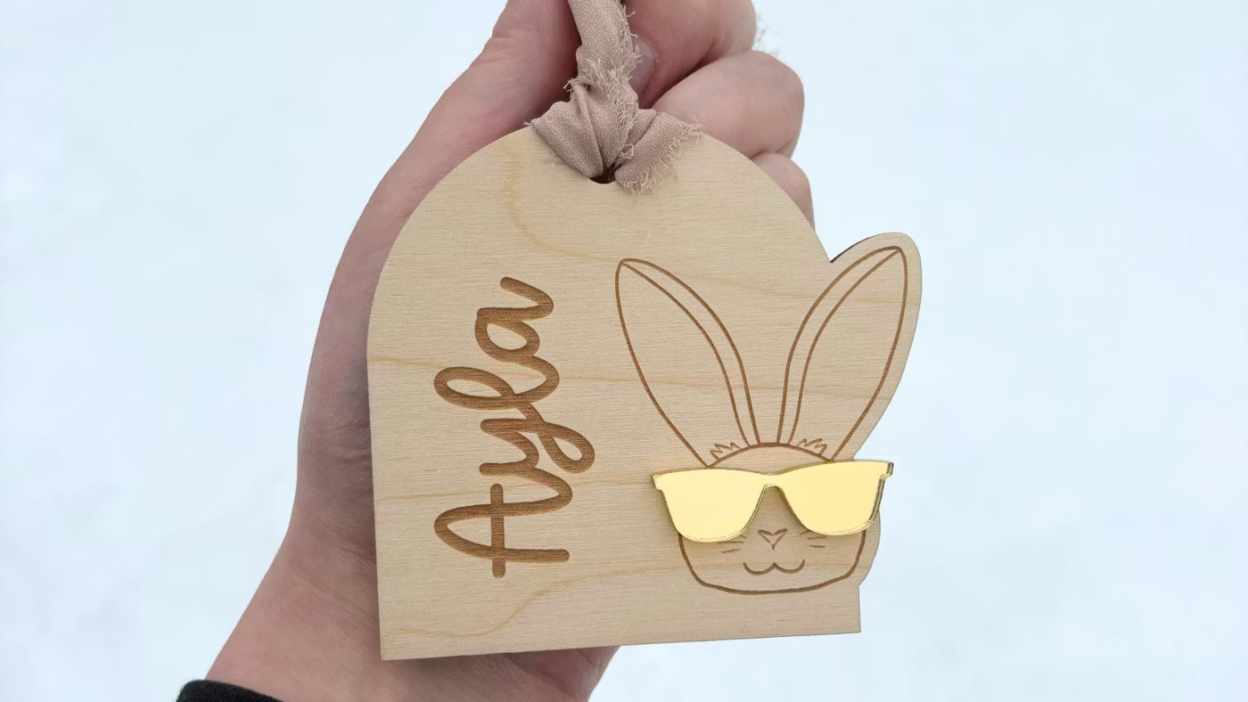 Personalized Arch Easter Basket Tag - Custom Wooden Keepsake