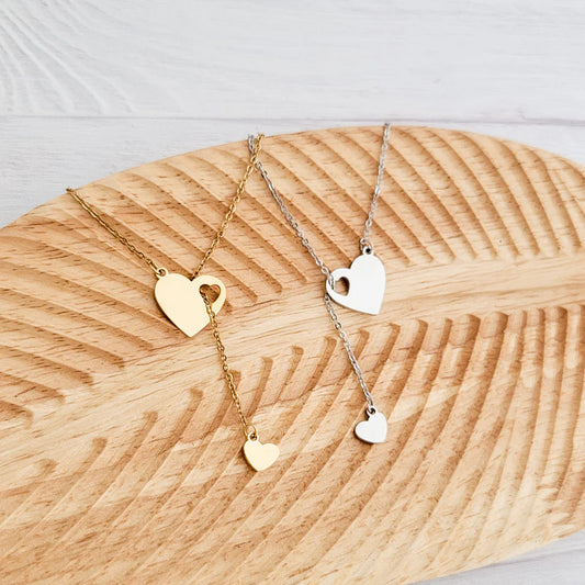 Heartfall Heart Necklace | Mother Daughter Gift | Stainless Steel