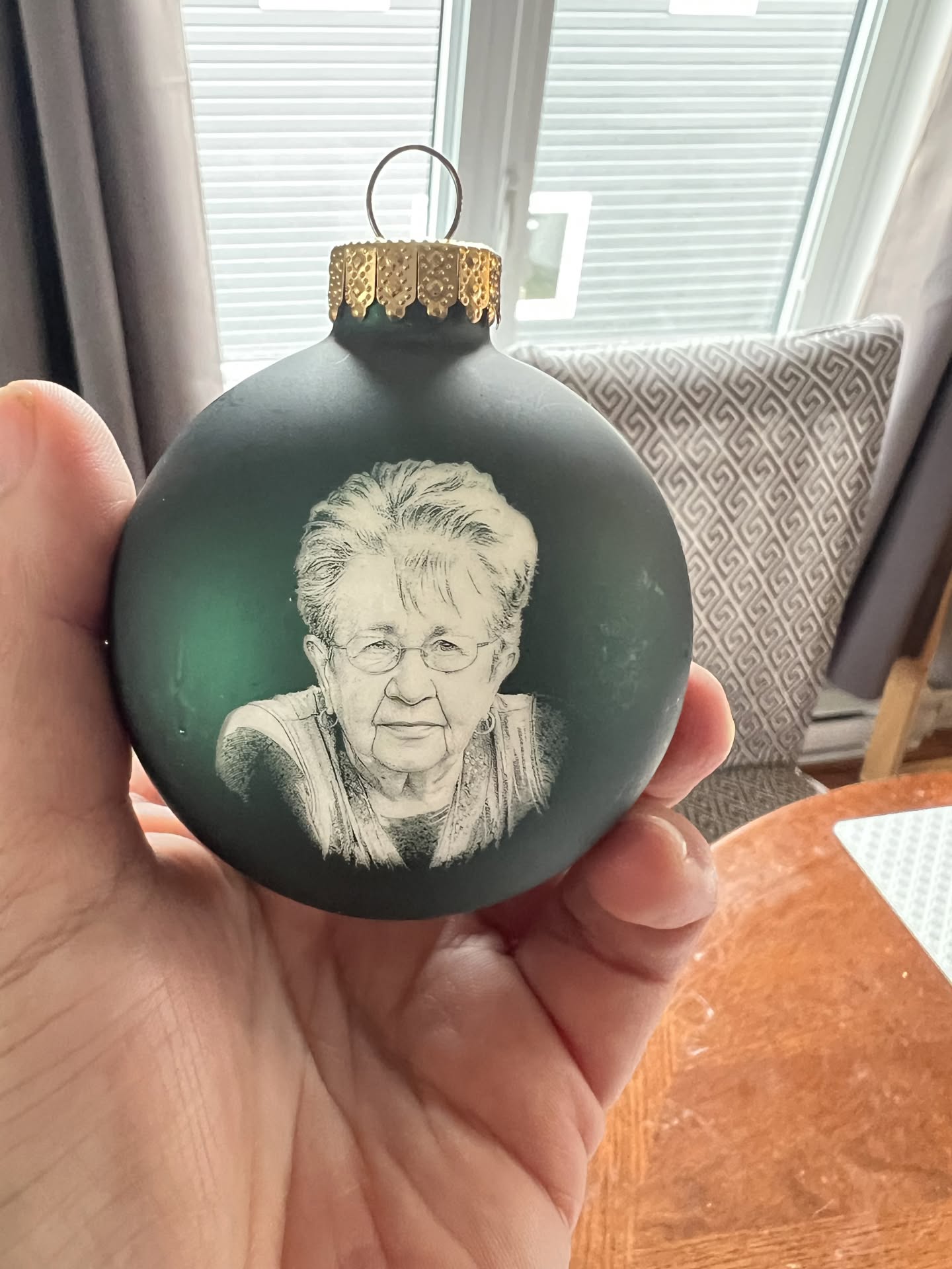 Personalized Laser-Engraved Glass Ornament
