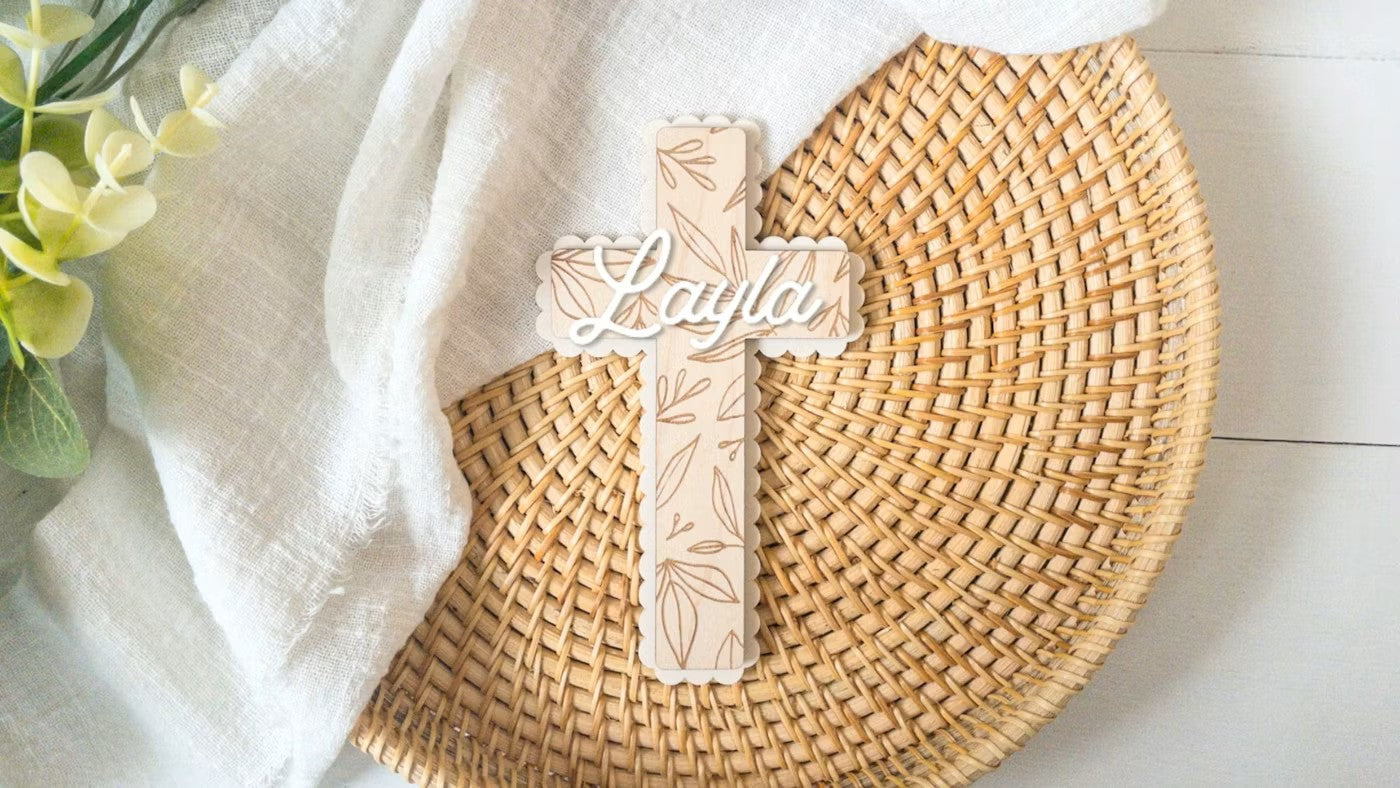 Personalized Wooden Cross | Custom Name Cross | Baptism or Easter Keepsake Gift