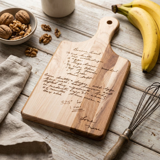 Custom Handwritten Recipe Cutting Board | Personalized Memorial Gift | Laser Engraved Keepsake