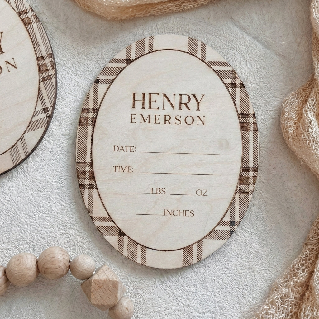 Baby Name Announcement Sign with Stats