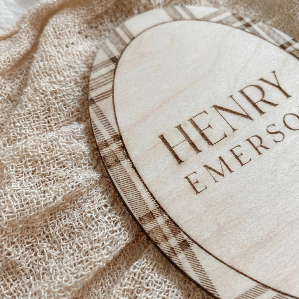 Baby Name Announcement Sign with Stats