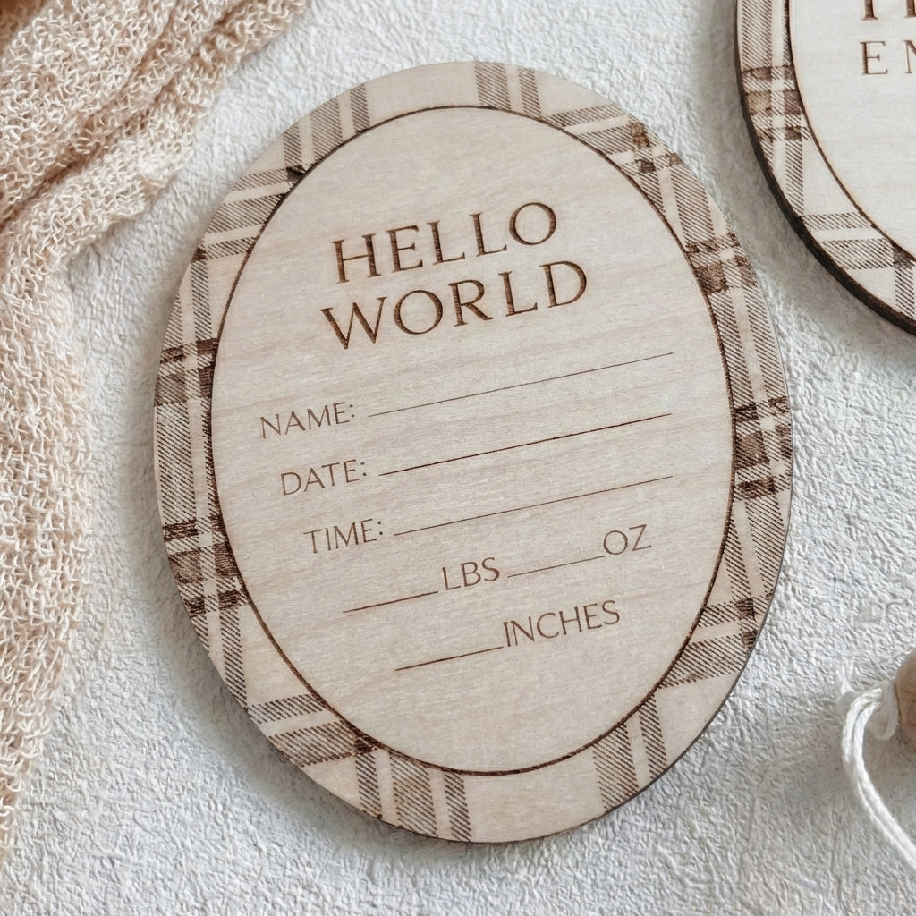 Baby Name Announcement Sign with Stats