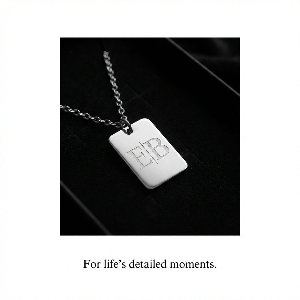 Wide Rectangle Pendant Necklace