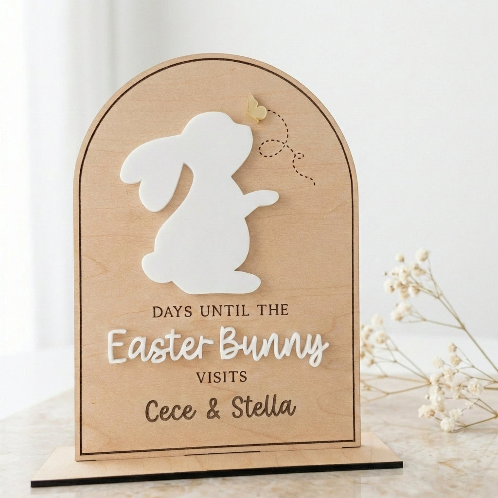 Days Until the Easter Bunny Visits – Personalized Countdown Sign