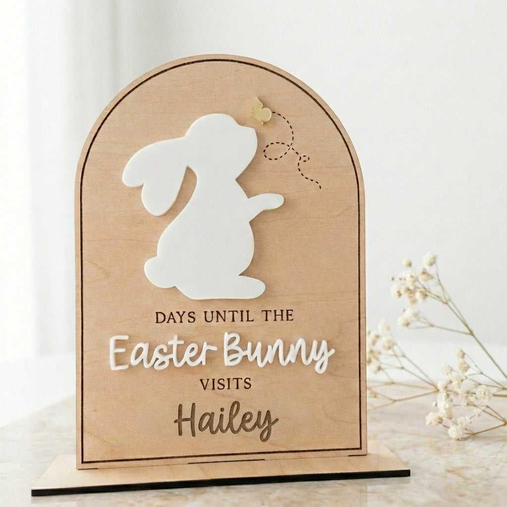 Days Until the Easter Bunny Visits – Personalized Countdown Sign