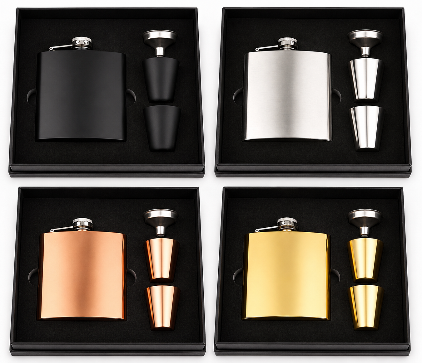 Personalized Stainless Steel Hip Flask Gift Box Set