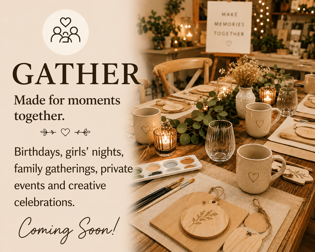 Gather experiences by Silver Lining Creations NL in Conception Bay South, Newfoundland, featuring a cozy table setting for creative gatherings, celebrations and girls’ nights