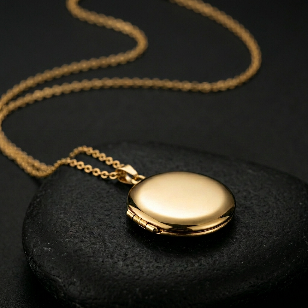 Personalized Round Locket Necklace | Custom Engraved Keepsake Jewelry
