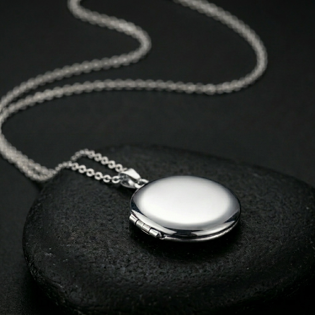 Personalized Round Locket Necklace | Custom Engraved Keepsake Jewelry