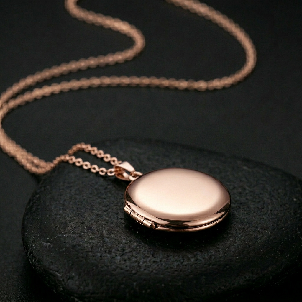 Personalized Round Locket Necklace | Custom Engraved Keepsake Jewelry
