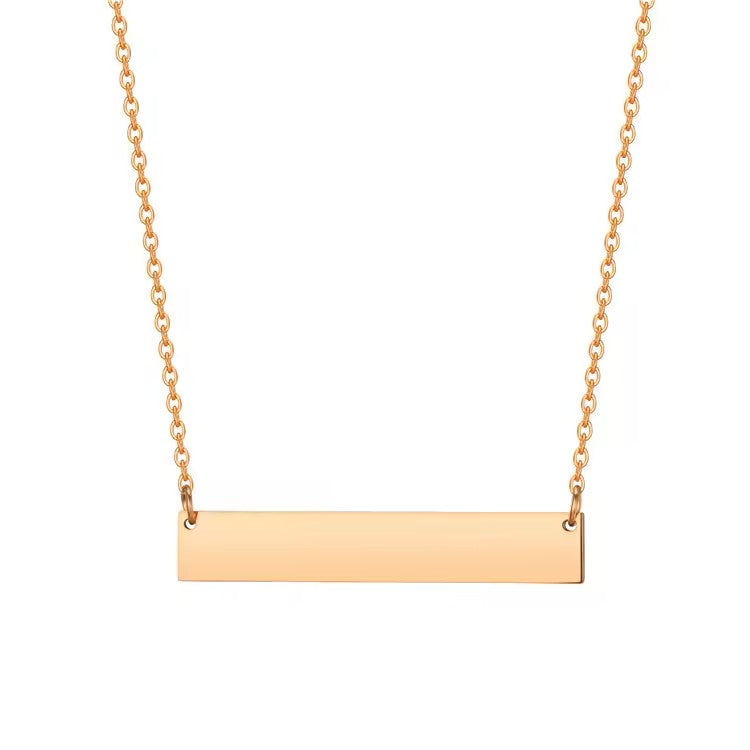 Personalized Bar Necklace with Custom Engraving
