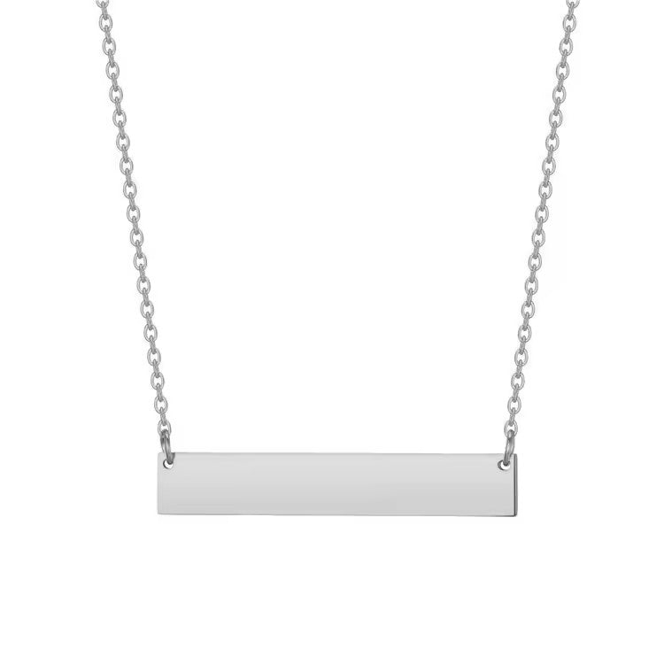 Personalized Bar Necklace with Custom Engraving