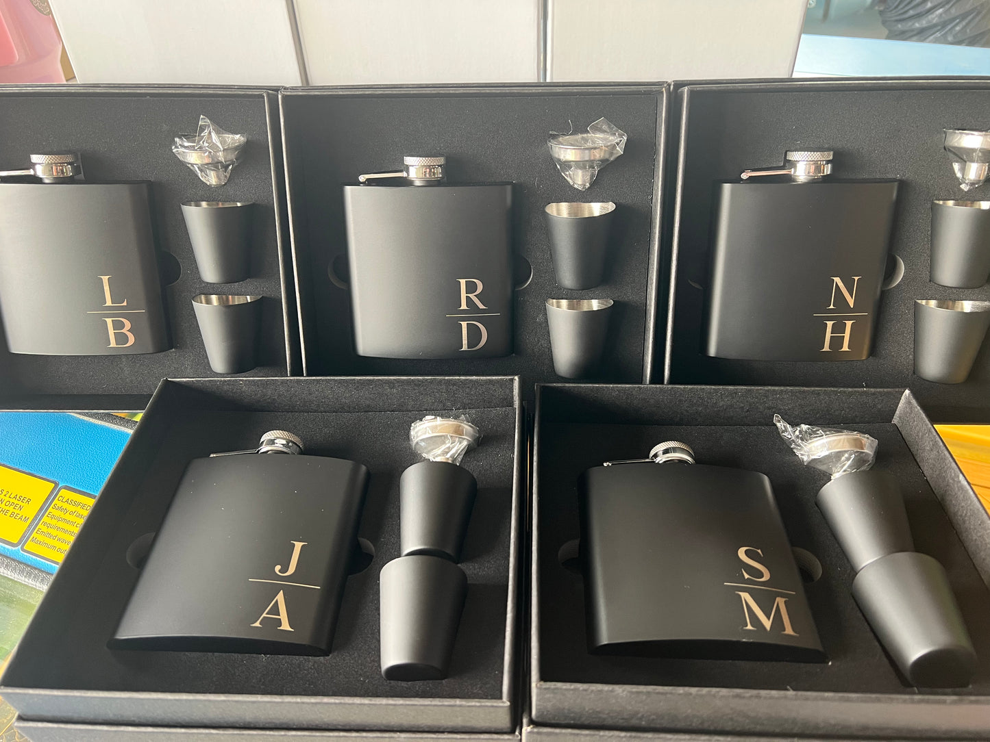 Personalized Stainless Steel Hip Flask Gift Box Set