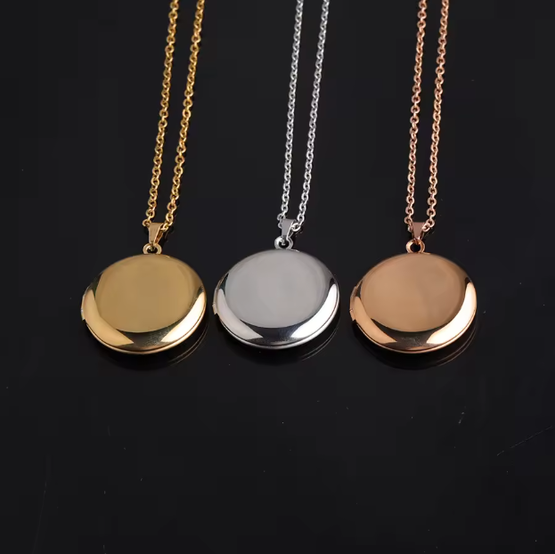 Personalized Round Locket Necklace | Custom Engraved Keepsake Jewelry