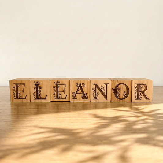 Personalized Wooden Name Blocks | Floral Nursery Name Blocks | Baby Shower Gift