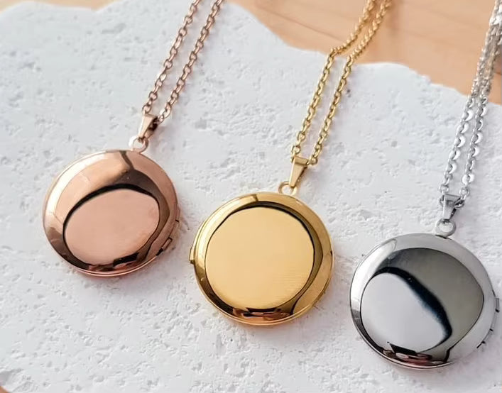 Personalized Round Locket Necklace | Custom Engraved Keepsake Jewelry