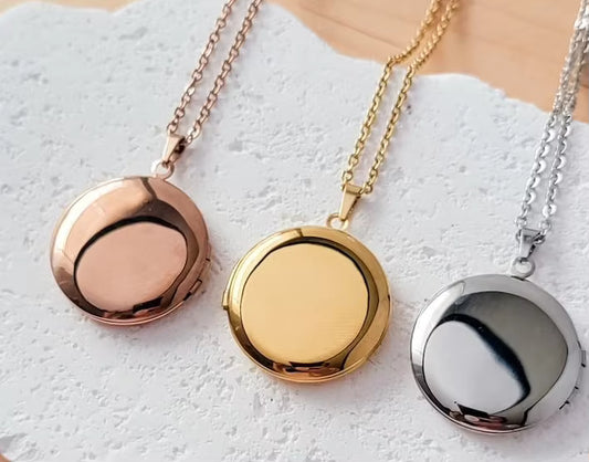 Personalized Round Locket Necklace | Custom Engraved Keepsake Jewelry