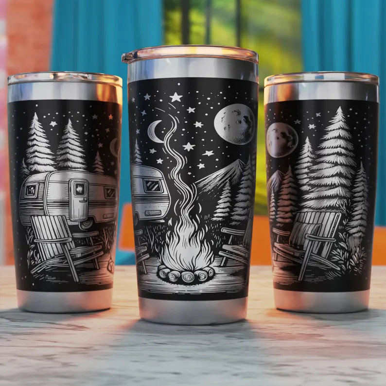 20oz Full Wrap Engraved Tumbler | Personalized Stainless Steel Travel Cup