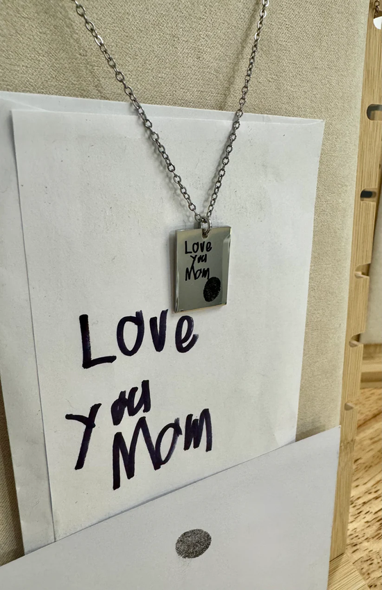 Wide Rectangle Pendant Necklace
