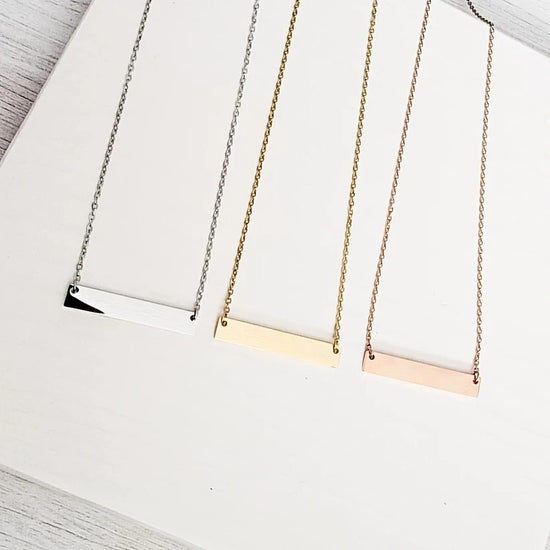 Personalized Bar Necklace with Custom Engraving